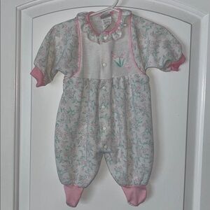 Vintage Baby Dior footie romper one piece 0-3 months small 0-11 pounds